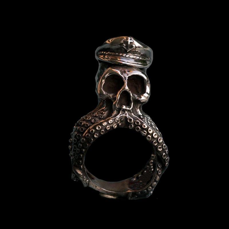 PUNK OCTOPUS CAPTAIN BIKER RING