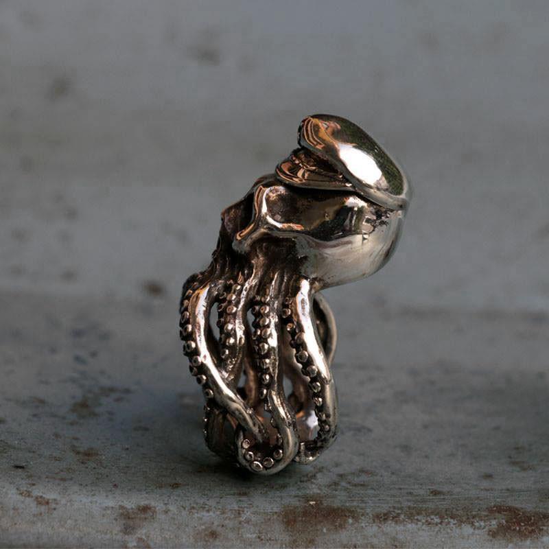 PUNK OCTOPUS CAPTAIN BIKER RING