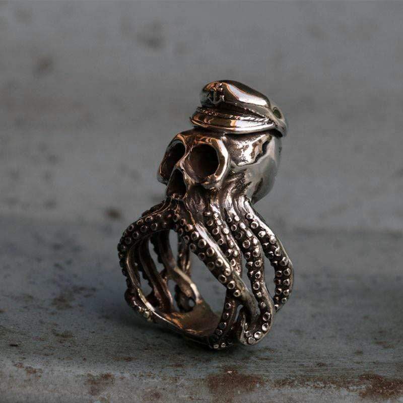PUNK OCTOPUS CAPTAIN BIKER RING