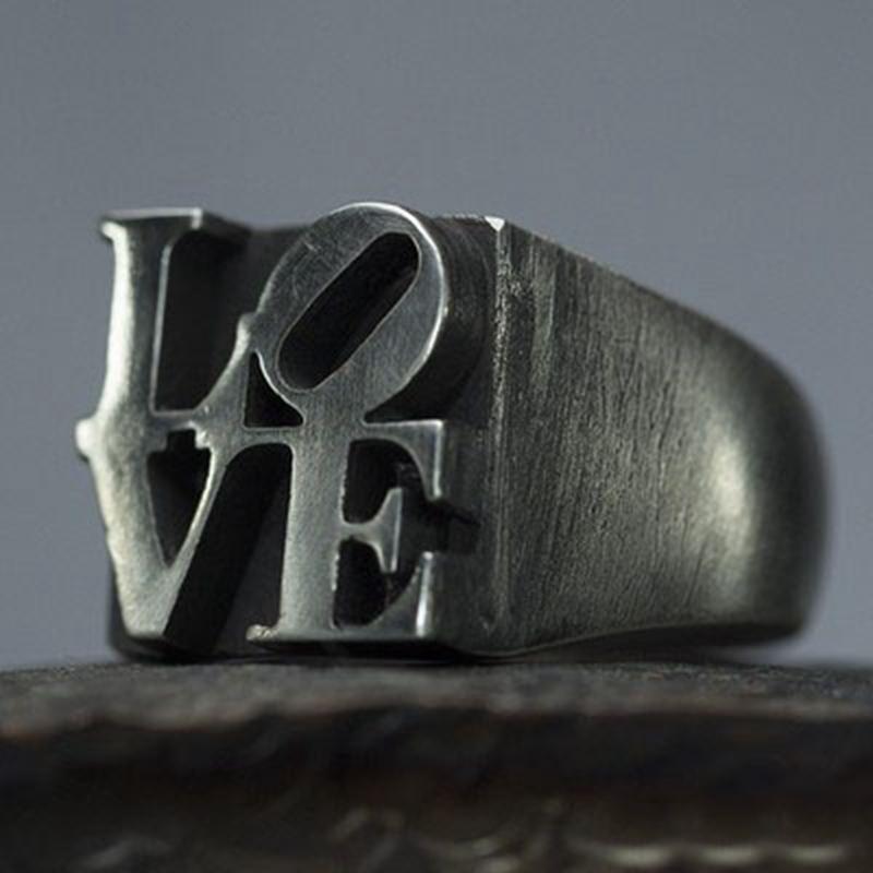 RETRO LOVE STAINLESS STEEL RING