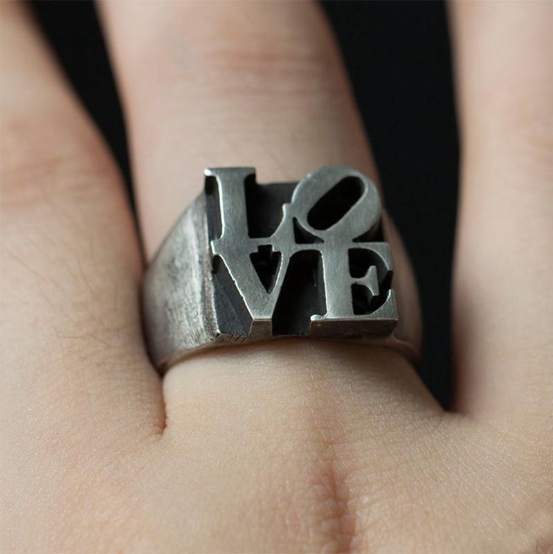 RETRO LOVE STAINLESS STEEL RING