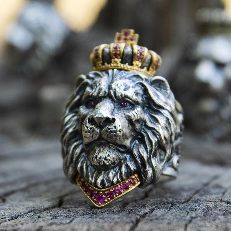RETRO LION KING CROWN RING