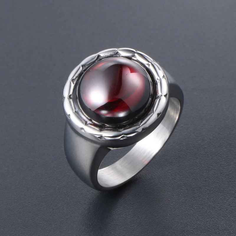 VINTAGE SPARKLING BLUE SANDSTONE STAINLEE STEEL RING