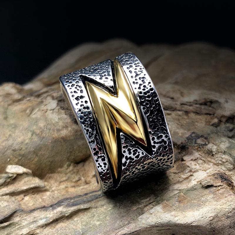 LIGHTNING MEN'S STAINLESS STEEL RING