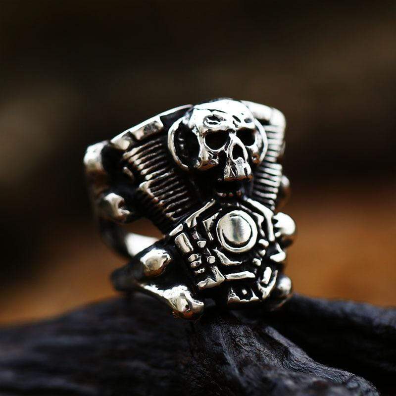 BIKER STYLE STAINLESS STEEL RING