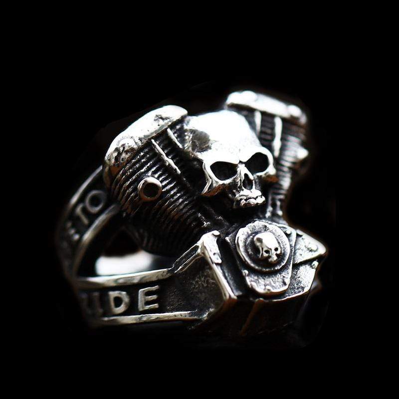 BIKER STYLE STAINLESS STEEL RING