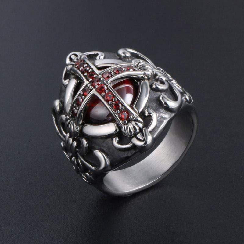 CROSS NOBLE PERSONALIZED STAINLESS STEEL RING