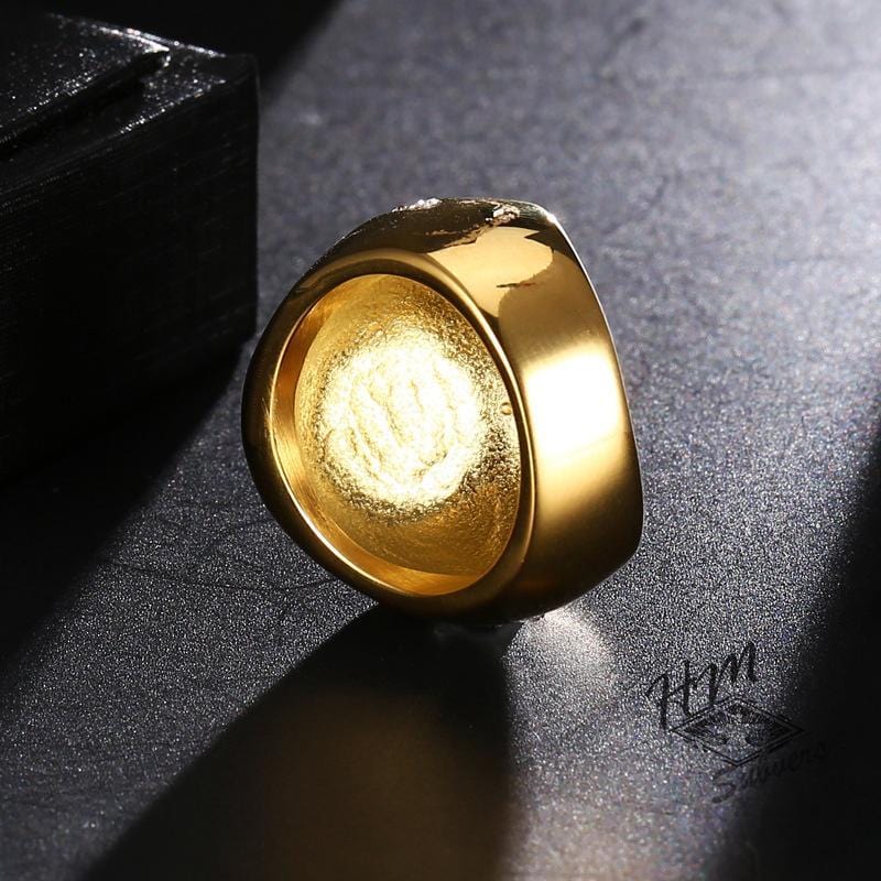 HIPHOP LEAVES WITH DIAMONDS STAINLESS STEEL RING