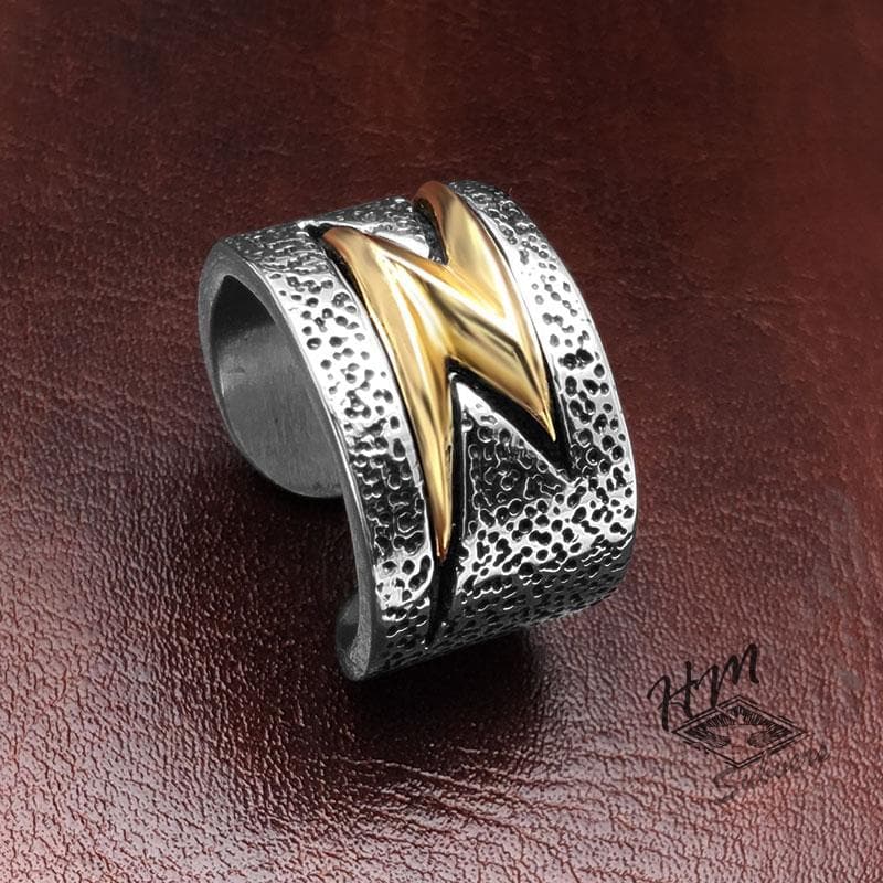 LIGHTNING MEN'S STAINLESS STEEL RING