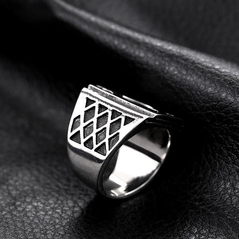 POKER LETTER A STAINLESS STEEL RING