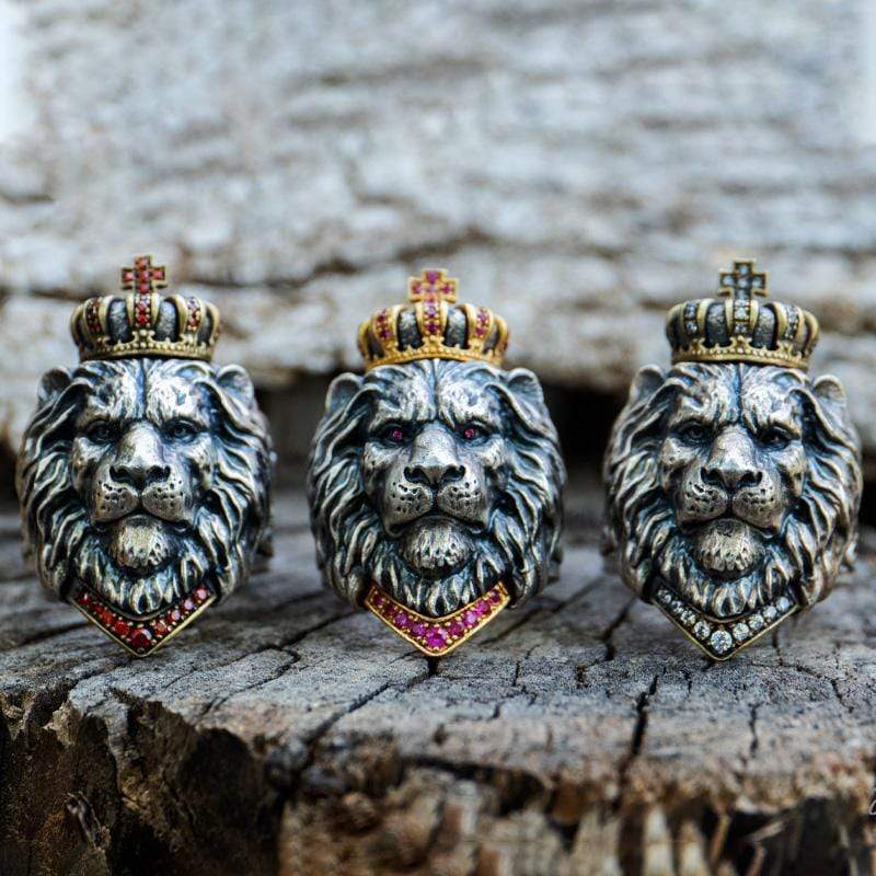 RETRO LION KING CROWN RING