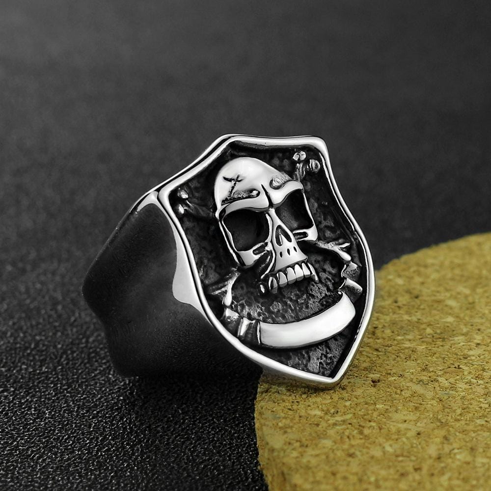 RETRO SKULL STAINLESS STEEL RING