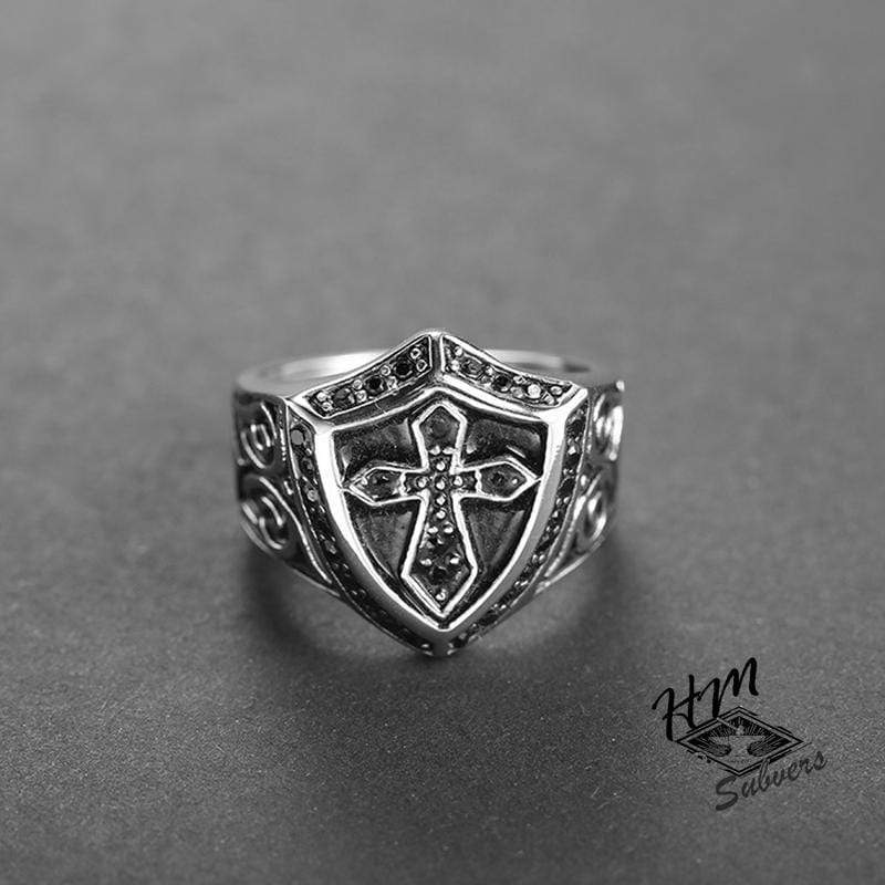 TEMPLAR KNIGHT SHIELD CROSS RING