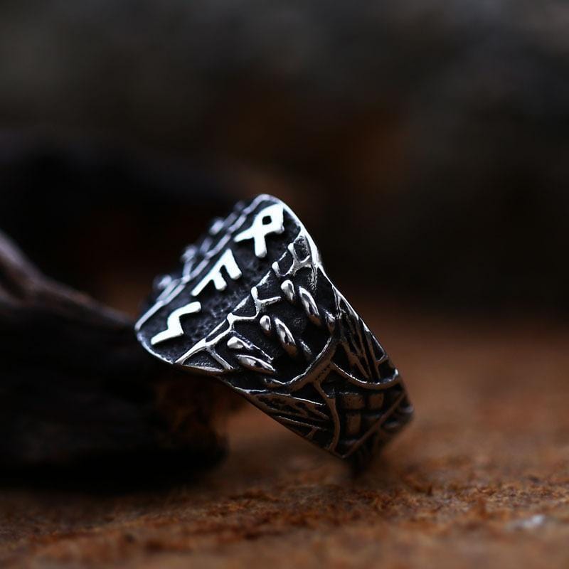 VIKING LETTER STAINLESS STEEL RING