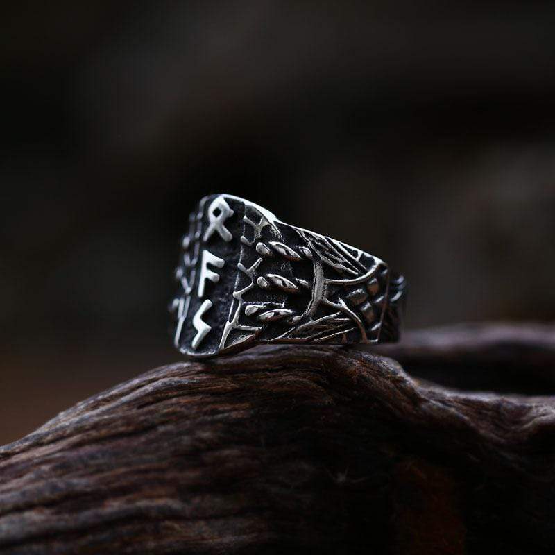 VIKING LETTER STAINLESS STEEL RING
