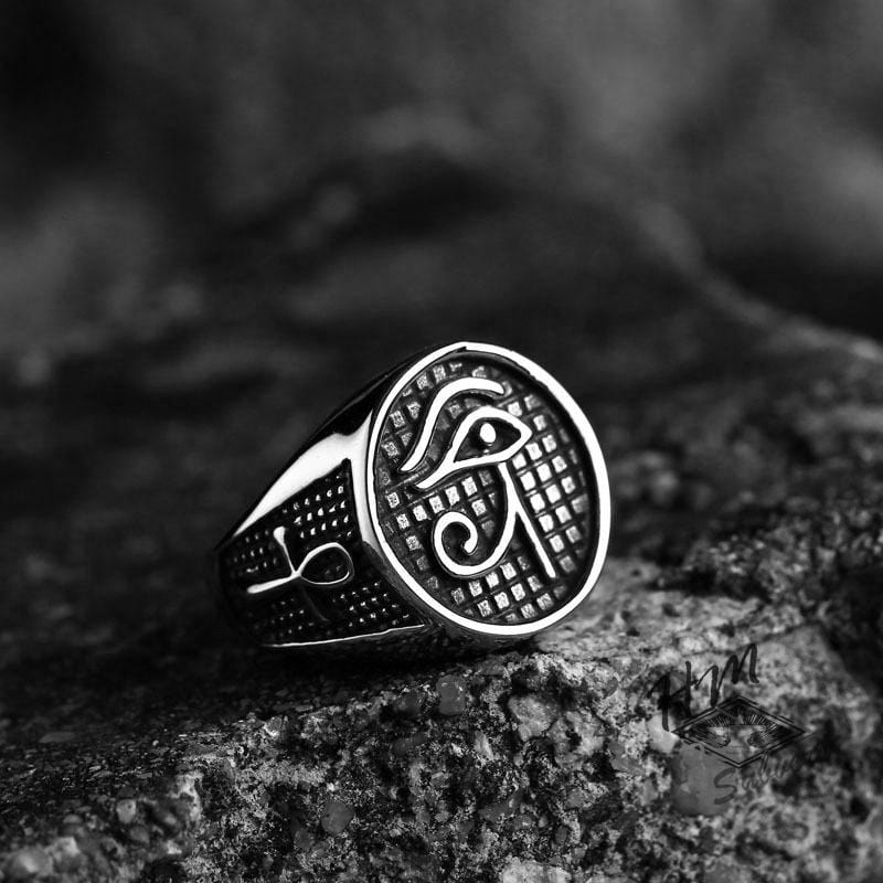 VINTAGE MEN'S EYE STAINLESS STEEL RING