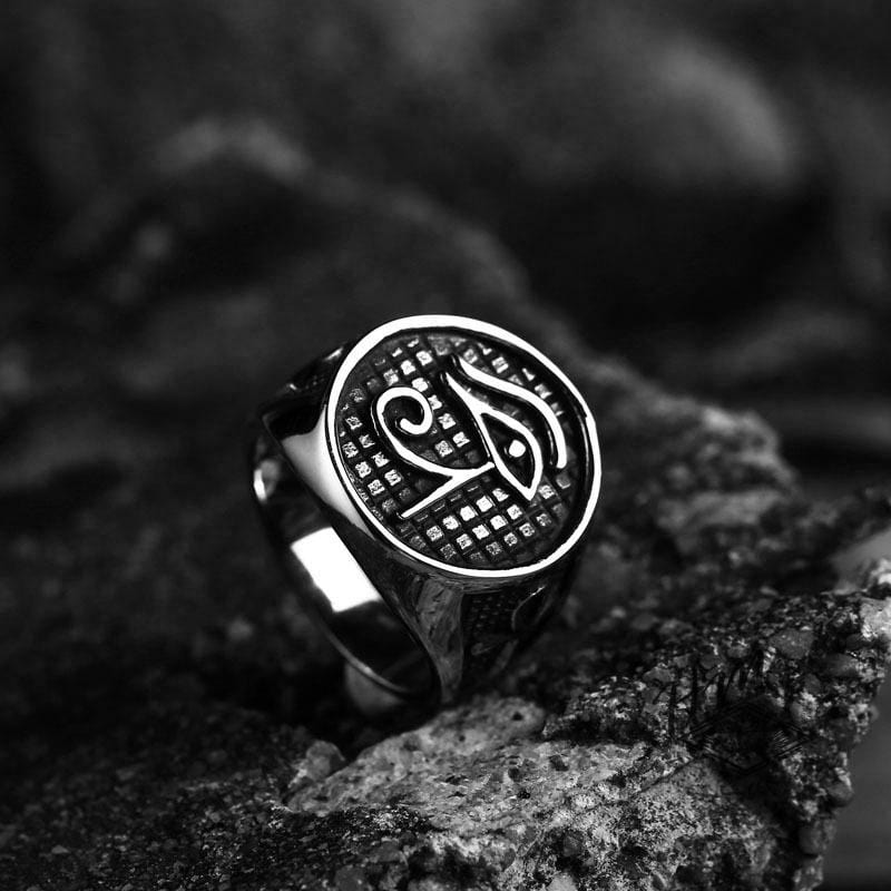 VINTAGE MEN'S EYE STAINLESS STEEL RING