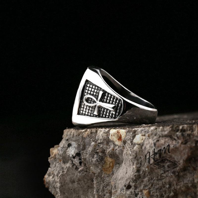 VINTAGE MEN'S EYE STAINLESS STEEL RING