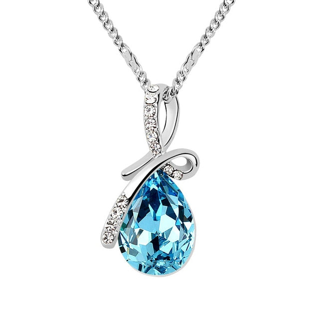 Blue Teardrop Necklace